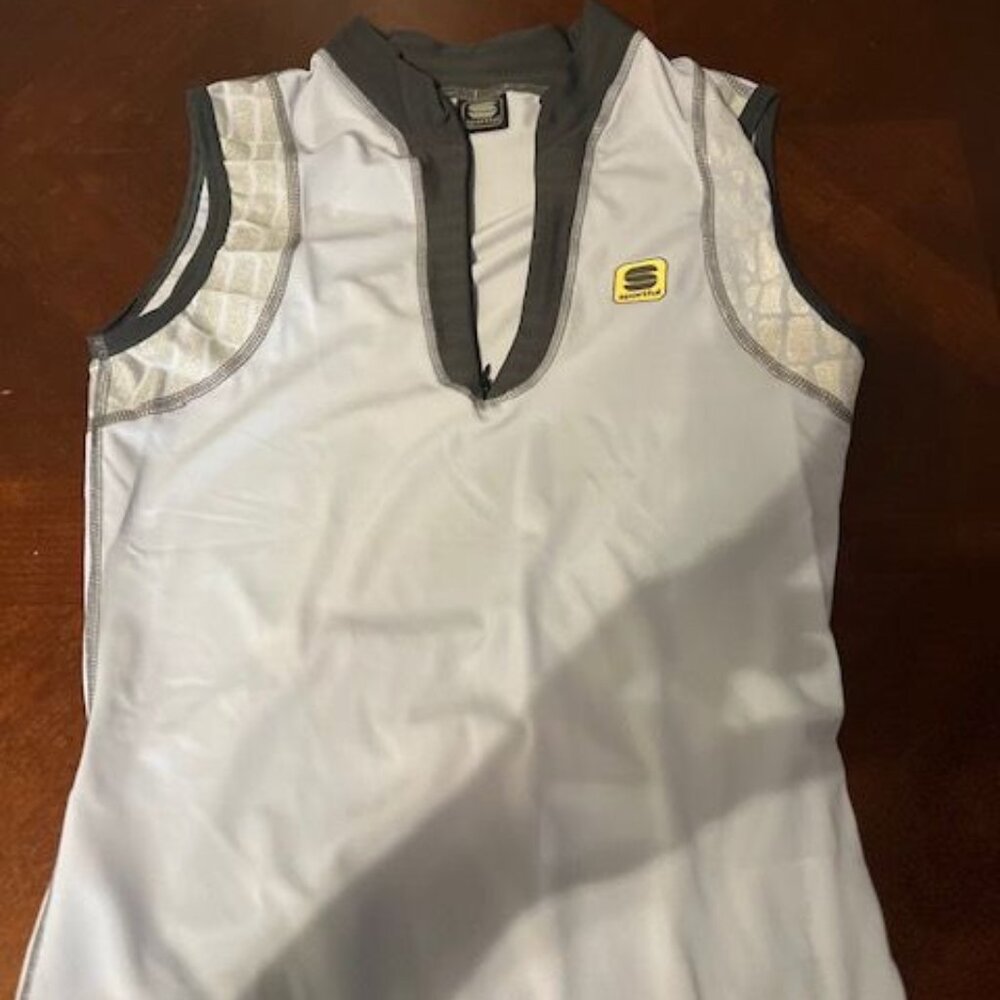 Sportful Womens anakonda Sleeveless Cycling Jersey XL 1/2 zip  Gray see measures